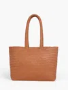 Talbots Woven Leather Tote - Havana Tan - 001  In Havana Tan