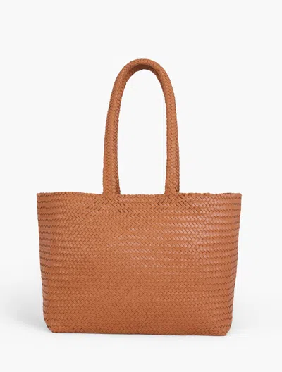 Talbots Woven Leather Tote - Havana Tan - 001