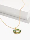 Talbots Wreath Pendant Necklace - Lush Green/gold - 001  In Gold