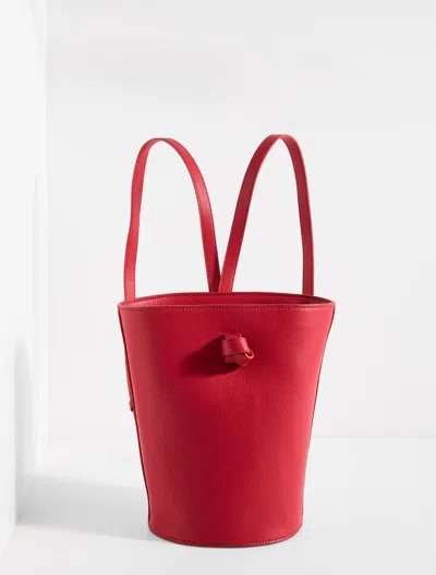 Talbots Zoe Pebble Leather Bucket Bag - Red - 001