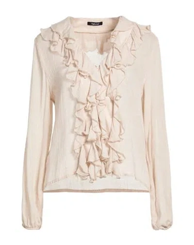 Talco Woman Shirt Beige Size L Viscose, Wool