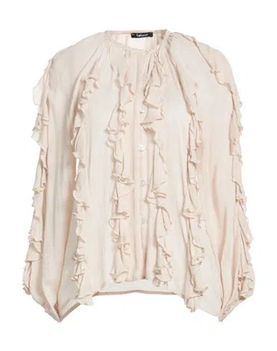 Talco Woman Shirt Beige Size M Viscose, Wool