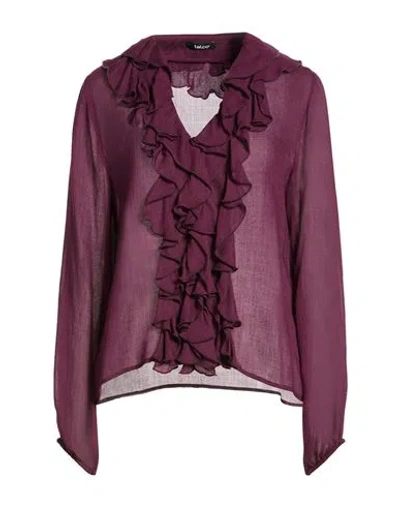 Talco Woman Shirt Burgundy Size L Viscose, Wool In Red