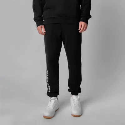 Talentless Heavyweight Embroidered Sweatpants In Pitch Black And Bone