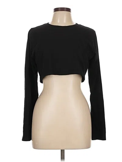 Pre-owned Talentless Long Sleeve Top Black Keyhole Neckline Tops