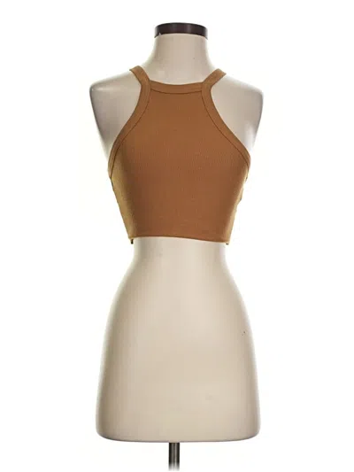 Pre-owned Talentless Tank Top Brown Halter Neckline Tops