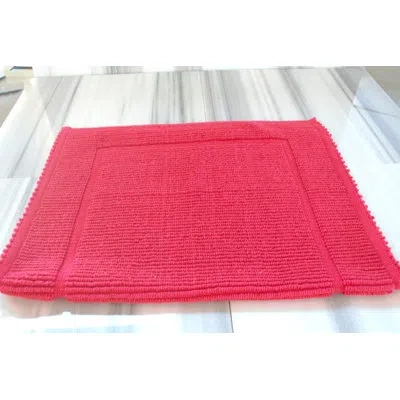 Talesma Diamond Turkish Cotton Reversible Bath Rug In Red