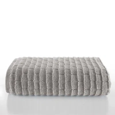 Talesma Subway Tile 1 Piece Turkish Cotton Bath Sheet In Gray