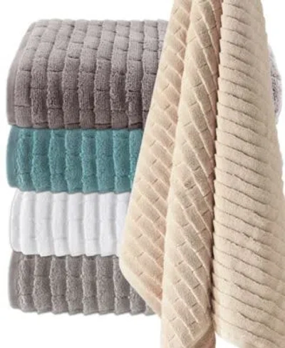 Talesma Subway Tile Textured Cotton Bath Towels In Gray