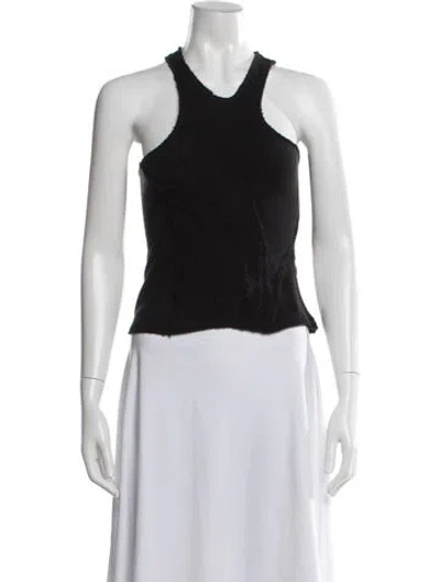 Pre-owned Talia Byre Crew Neck Sleeveless Top In Black