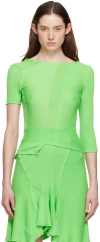 Talia Byre Green Asymmetric T-shirt In 1212 Bright Green