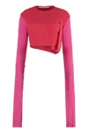 Talia Byre Knitted Top In Fuchsia