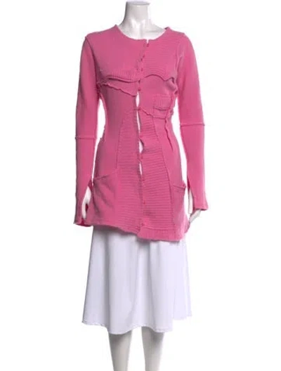 Pre-owned Talia Byre Merino Wool Open Front Sweater In Pink
