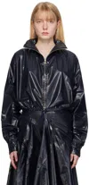 Talia Byre Navy Shiny Bomber Jacket In Navy