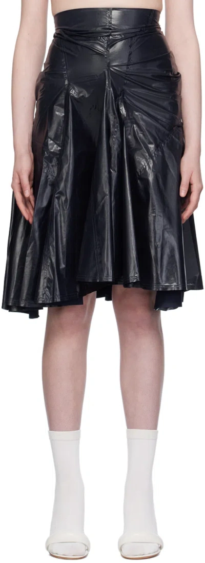 Talia Byre Navy Shiny Midi Skirt