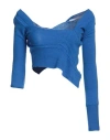 Talia Byre Asymmetric Crop Top In Blue