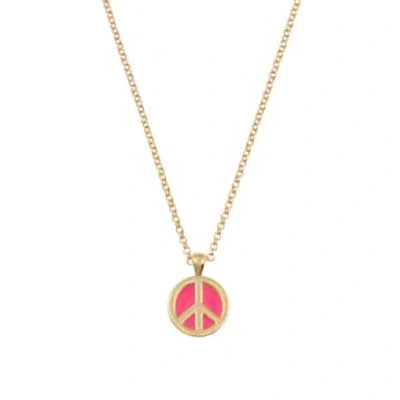 Talis Chains Hot Pink Peace Pendant Necklace