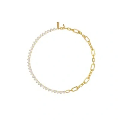 Talis Chains Miami Heart Tennis Necklace In Gold