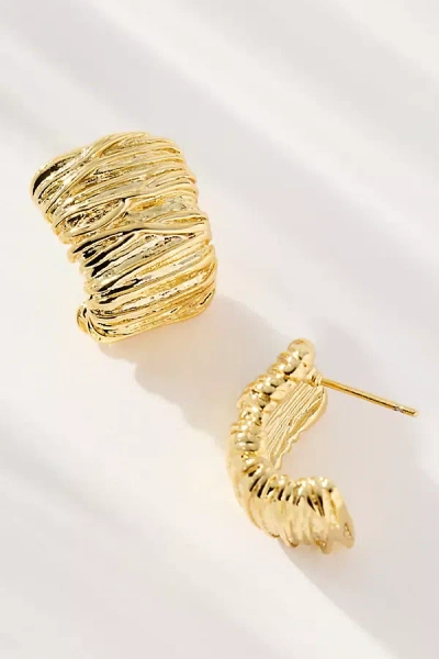 Talis Chains Textured Nugget Earrings In Gold