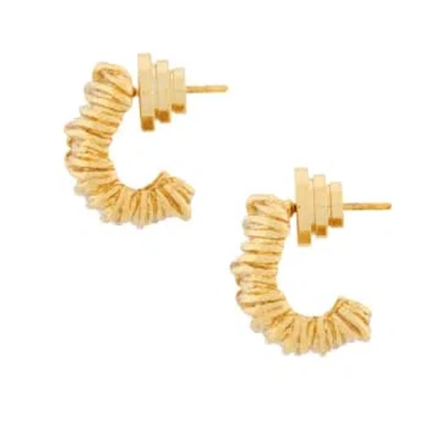 Talis Chains Textured Nugget Earrings In Gold