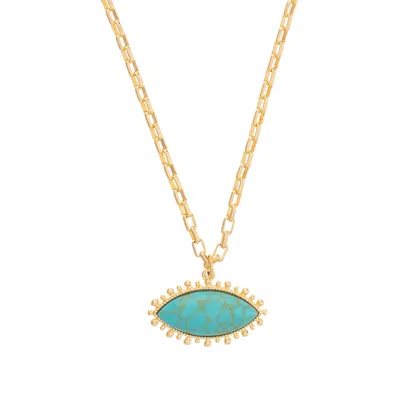 Talis Chains Women's Blue / Gold Turquooise Pendant Necklace