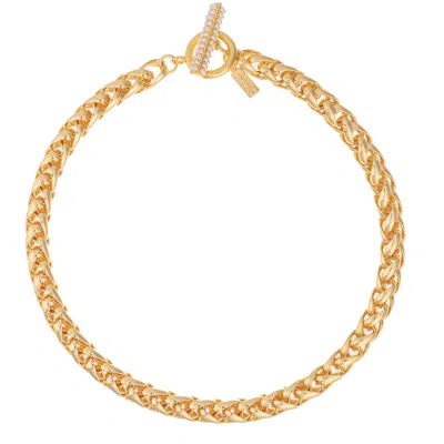 Talis Chains Women's Gold Manhattan T Bar Necklace