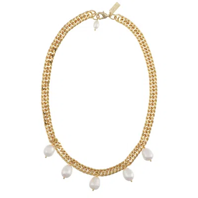 Talis Chains Women's Gold Palm Beach Pearl Necklace