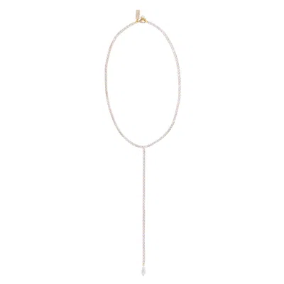 Talis Chains Women's Gold / White Lariat Necklace Square