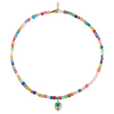 Talis Chains Women's Palm Tree Pearl Necklace In Multi