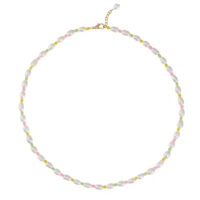 Talis Chains Women's Pink / Purple Pastel Pearl Necklace In Metallic