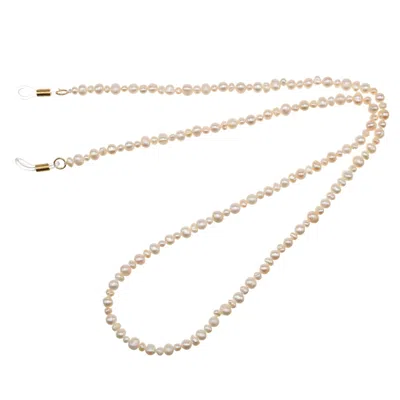 Talis Chains Women's White Freshwater Pearl Sunglasses Chain In Gold