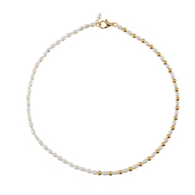 Talis Chains Women's White Mykonos Gold Bead Choker In Multi