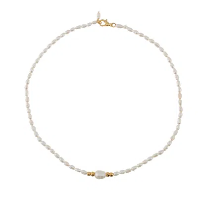 Talis Chains Women's White Mykonos Pearl Necklace In Gold