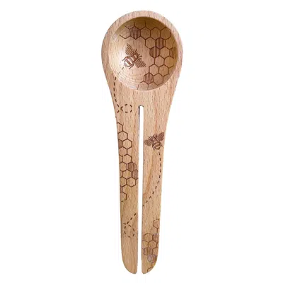 Talisman Designs Beechwood Coffee Scoop & Clip, Honey Bee Collection In Brown