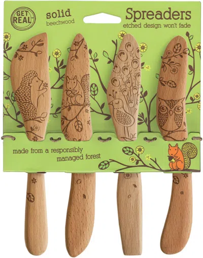 Talisman Designs Beechwood Spreaders, Woodland Collection, Set Of 4 In Multi