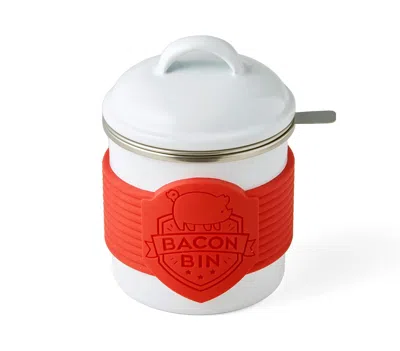 Talisman Designs Enamel Coated Metal Bacon Bin Grease Container, 1 Cup In White