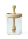 Talisman Designs Glass Honey Jar With Laser Etched Beechwood Lid & Integrated Honey Dipper, Honey Bee Collection In Neutral