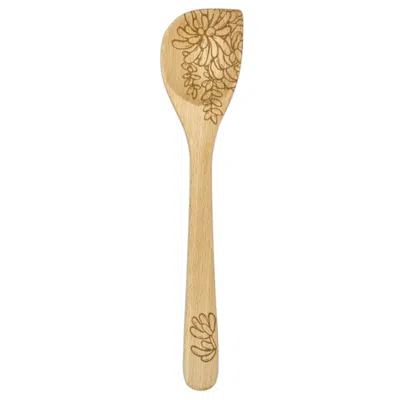 Talisman Designs Laser Etched Beechwood Corner Spoon, Succulent Collection In Multi