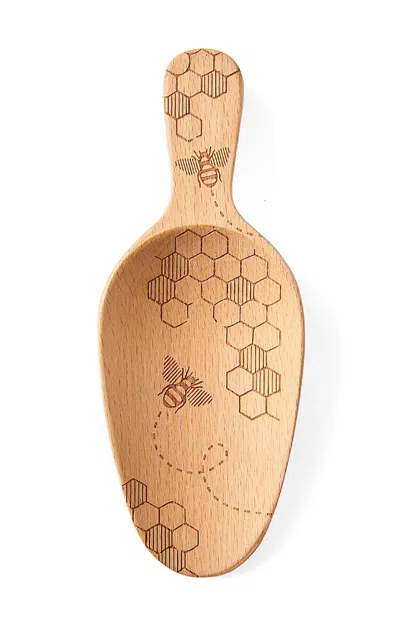 Talisman Designs Laser Etched Beechwood Large Scoop, Honey Bee Collection In Neutral