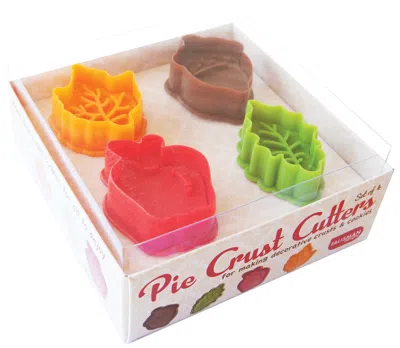 Talisman Designs Plunger Style Pie Crust Cutters, Fall Design, 4-piece Set In Multi