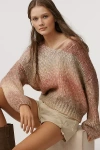 Talisman Lottie Ombre V-neck Sweater In Multi