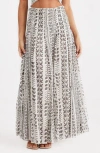Talisman The Label Balmoral Smocked Waist Cotton Maxi Skirt