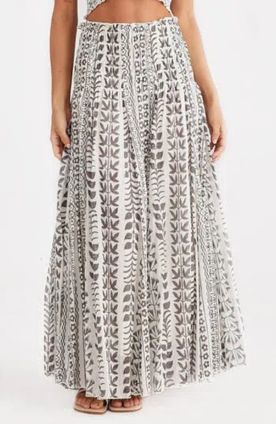 Talisman The Label Balmoral Smocked Waist Cotton Maxi Skirt