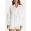 Talisman The Label Dahlia Oversize Cotton Button-up Shirt In White