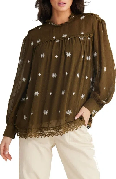 Talisman The Label Ellidy Embroidery Long Sleeve Shirt In Green