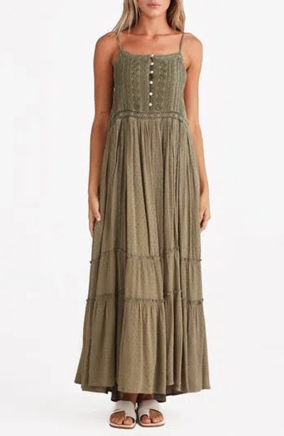 TALISMAN THE LABEL TALISMAN THE LABEL EMBROIDERED LACE INSET MAXI DRESS