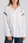 Talisman The Label Flamenco Placed Embroidery Cotton Button-up Shirt
