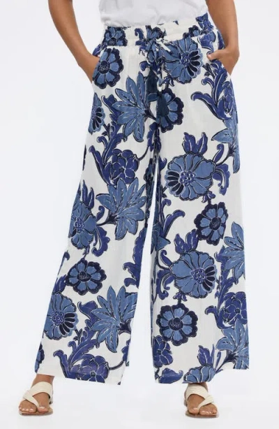 Talisman The Label Freedom Floral Drawstring Pants In Blue