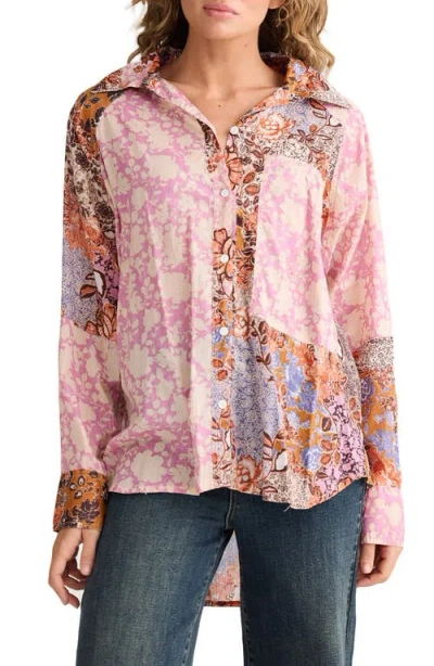 Talisman The Label Freefalling High-low Shirt In Pink