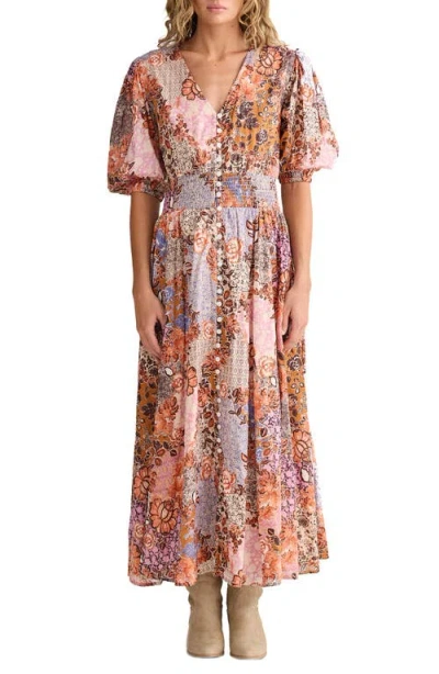 Talisman The Label Halo Floral Patchwork Maxi Dress In Multi